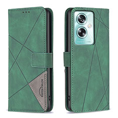 Leather Case Stands Flip Cover Holder B08F for Oppo A79 5G Green