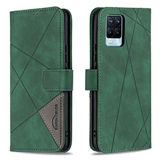 Leather Case Stands Flip Cover Holder B08F for Realme 8 4G Green