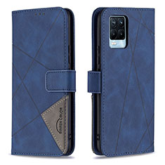 Leather Case Stands Flip Cover Holder B08F for Realme 8 Pro Blue