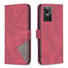 Leather Case Stands Flip Cover Holder B08F for Realme GT Neo3 5G Red