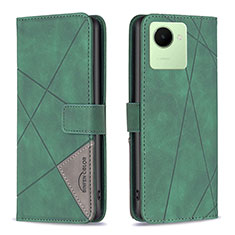 Leather Case Stands Flip Cover Holder B08F for Realme Narzo 50i Prime Green