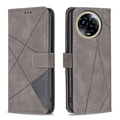 Leather Case Stands Flip Cover Holder B08F for Realme V50 5G Gray