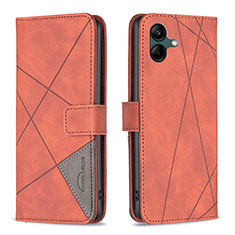 Leather Case Stands Flip Cover Holder B08F for Samsung Galaxy A04E Orange