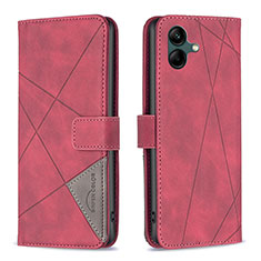 Leather Case Stands Flip Cover Holder B08F for Samsung Galaxy A04E Red