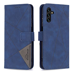 Leather Case Stands Flip Cover Holder B08F for Samsung Galaxy A04s Blue