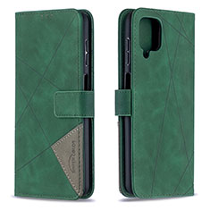 Leather Case Stands Flip Cover Holder B08F for Samsung Galaxy A12 Nacho Green