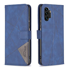 Leather Case Stands Flip Cover Holder B08F for Samsung Galaxy A13 4G Blue