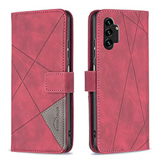 Leather Case Stands Flip Cover Holder B08F for Samsung Galaxy A13 4G Red