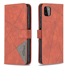 Leather Case Stands Flip Cover Holder B08F for Samsung Galaxy A22 5G Orange