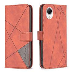Leather Case Stands Flip Cover Holder B08F for Samsung Galaxy A23e 5G Orange