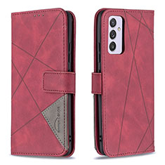 Leather Case Stands Flip Cover Holder B08F for Samsung Galaxy A24 4G Red