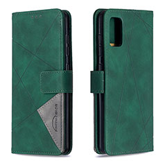 Leather Case Stands Flip Cover Holder B08F for Samsung Galaxy A41 Green