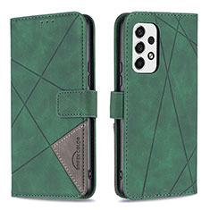 Leather Case Stands Flip Cover Holder B08F for Samsung Galaxy A53 5G Green