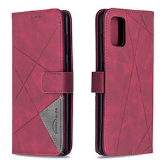 Leather Case Stands Flip Cover Holder B08F for Samsung Galaxy A71 4G A715 Red