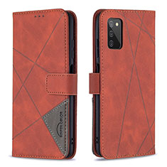 Leather Case Stands Flip Cover Holder B08F for Samsung Galaxy F02S SM-E025F Orange