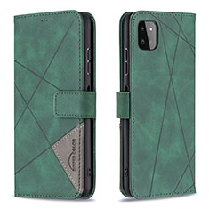 Leather Case Stands Flip Cover Holder B08F for Samsung Galaxy F42 5G Green