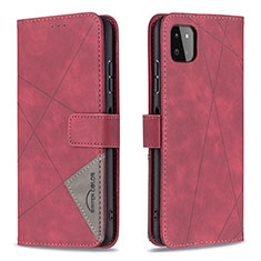 Leather Case Stands Flip Cover Holder B08F for Samsung Galaxy F42 5G Red