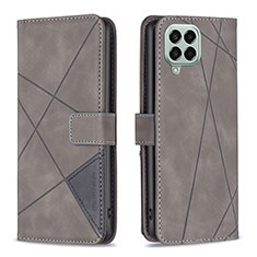 Leather Case Stands Flip Cover Holder B08F for Samsung Galaxy M33 5G Gray