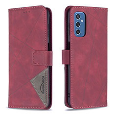 Leather Case Stands Flip Cover Holder B08F for Samsung Galaxy M52 5G Red