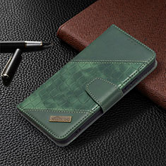 Leather Case Stands Flip Cover Holder B08F for Samsung Galaxy S21 FE 5G Green