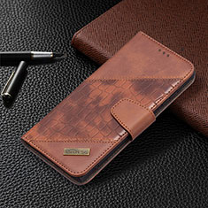 Leather Case Stands Flip Cover Holder B08F for Samsung Galaxy S23 Ultra 5G Brown