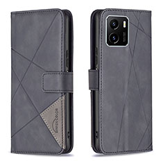 Leather Case Stands Flip Cover Holder B08F for Vivo Y32t Black