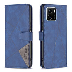 Leather Case Stands Flip Cover Holder B08F for Vivo Y32t Blue