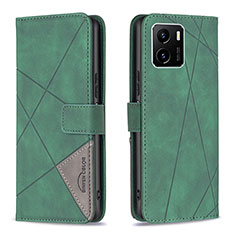 Leather Case Stands Flip Cover Holder B08F for Vivo Y32t Green