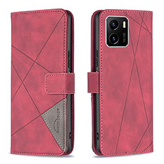 Leather Case Stands Flip Cover Holder B08F for Vivo Y32t Red