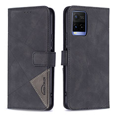 Leather Case Stands Flip Cover Holder B08F for Vivo Y33T Black