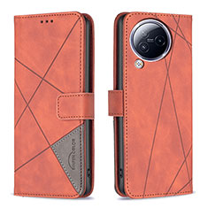 Leather Case Stands Flip Cover Holder B08F for Xiaomi Civi 3 5G Orange