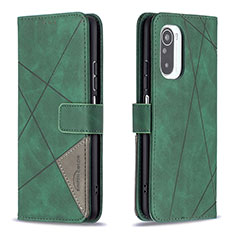 Leather Case Stands Flip Cover Holder B08F for Xiaomi Poco F3 5G Green