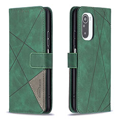 Leather Case Stands Flip Cover Holder B08F for Xiaomi Redmi K40 5G Green