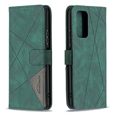 Leather Case Stands Flip Cover Holder B08F for Xiaomi Redmi Note 10 Pro 4G Green