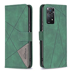 Leather Case Stands Flip Cover Holder B08F for Xiaomi Redmi Note 11 Pro 4G Green