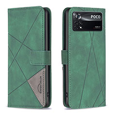 Leather Case Stands Flip Cover Holder B08F for Xiaomi Redmi Note 11E Pro 5G Green