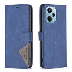 Leather Case Stands Flip Cover Holder B08F for Xiaomi Redmi Note 12 Turbo 5G Blue