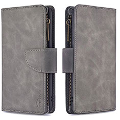 Leather Case Stands Flip Cover Holder B09F for Samsung Galaxy Note 10 Lite Gray