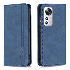 Leather Case Stands Flip Cover Holder B09F for Xiaomi Mi 12S 5G Blue