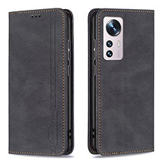 Leather Case Stands Flip Cover Holder B09F for Xiaomi Mi 12S Pro 5G Black