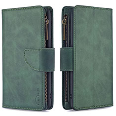 Leather Case Stands Flip Cover Holder B10F for Samsung Galaxy M12 Green