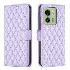 Leather Case Stands Flip Cover Holder B11F for Motorola Moto Edge 40 5G Purple