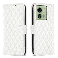Leather Case Stands Flip Cover Holder B11F for Motorola Moto Edge 40 5G White