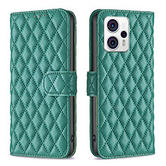 Leather Case Stands Flip Cover Holder B11F for Motorola Moto G13 Green