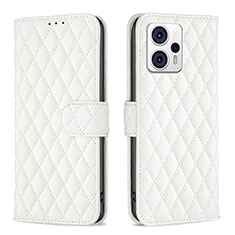 Leather Case Stands Flip Cover Holder B11F for Motorola Moto G13 White