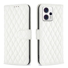 Leather Case Stands Flip Cover Holder B11F for Motorola Moto G23 White