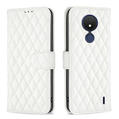 Leather Case Stands Flip Cover Holder B11F for Nokia C21 White