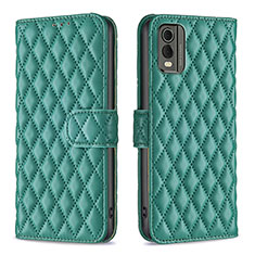 Leather Case Stands Flip Cover Holder B11F for Nokia C210 Green