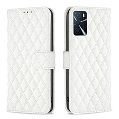 Leather Case Stands Flip Cover Holder B11F for Oppo A16s White