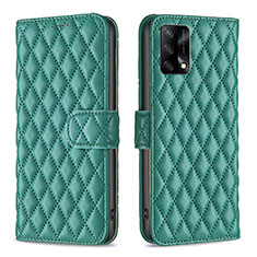 Leather Case Stands Flip Cover Holder B11F for Oppo A74 4G Green